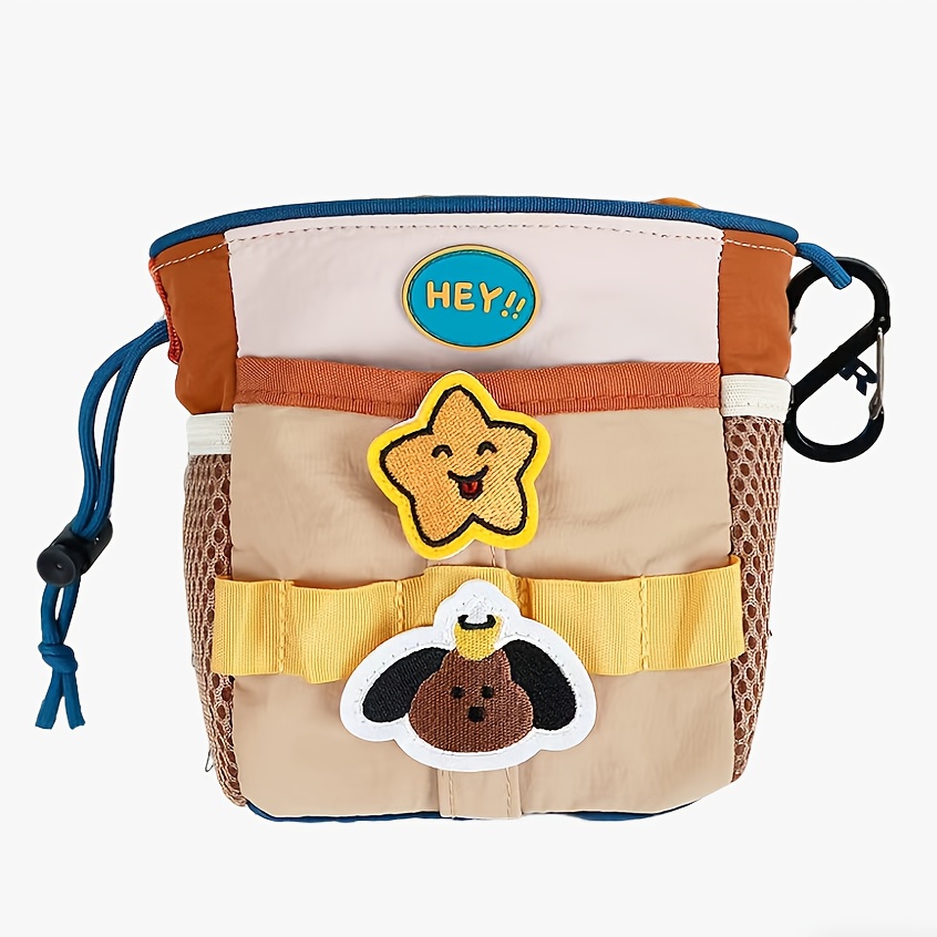 E-shop Der neue modische Color-Blocking-Stil, süßer Hund, Stern-Patch-Muster Fahrradlenker-Tasche – für Outdoor-Nutzung praktisch fürs Radfahren