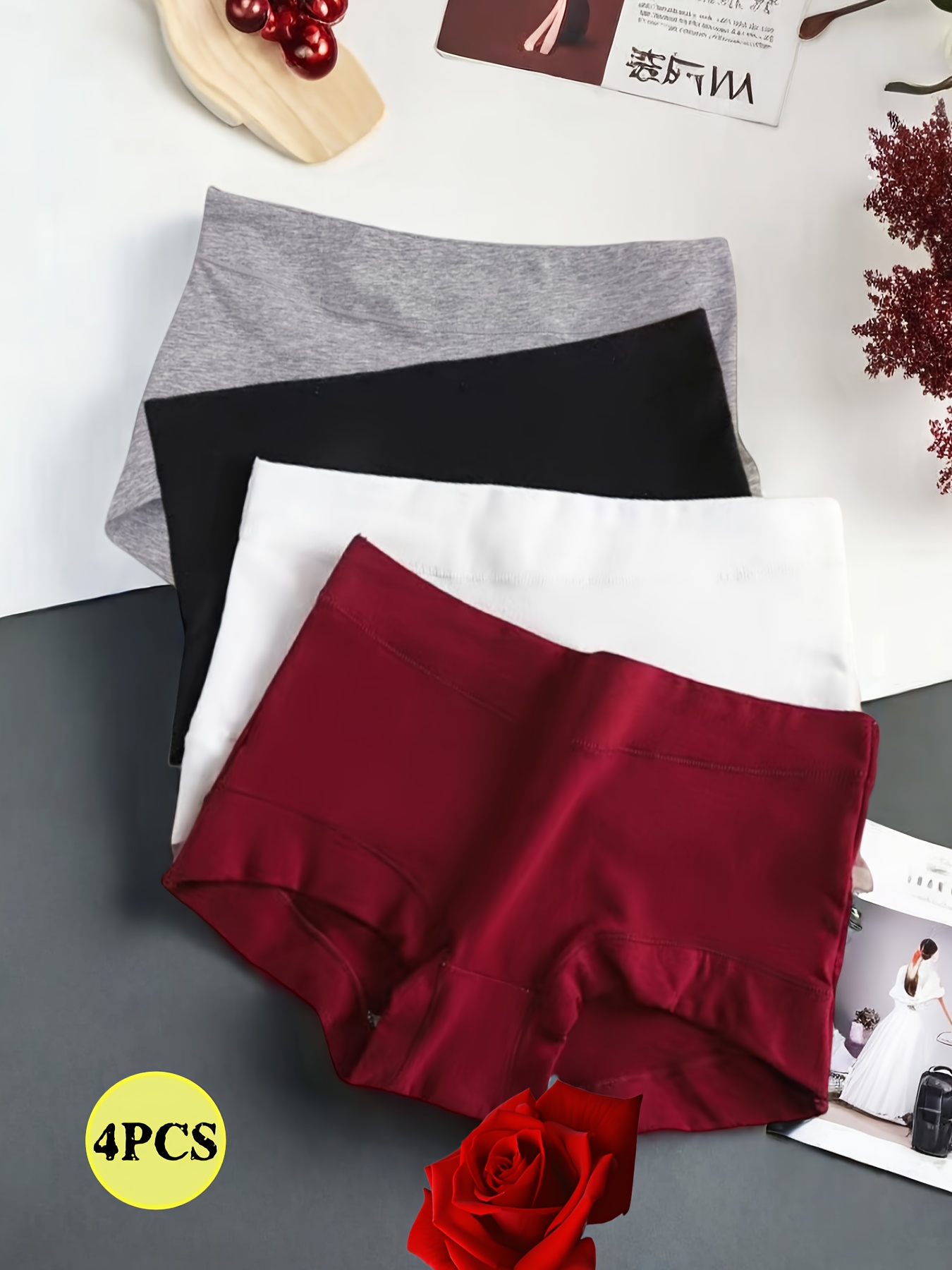 piezas bragas tipo boyshort mujer ropa interior cintura Temu