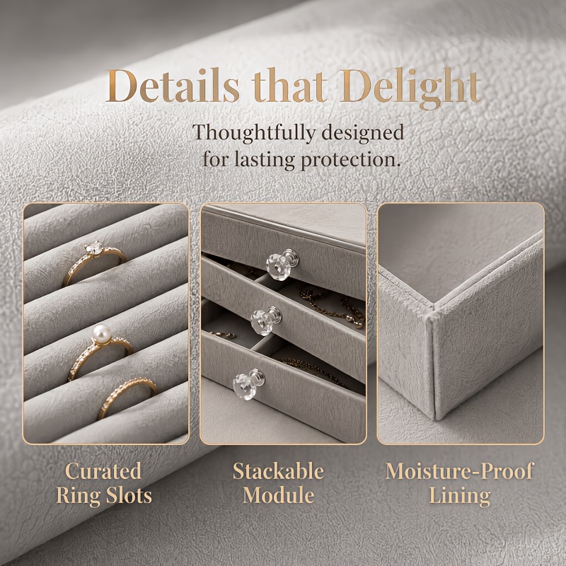 Single-layer Acrylic Jewelry Storage Box, Modern Design