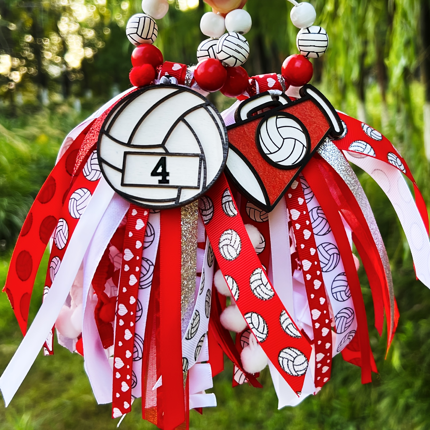 Volleyball Keychains Personalized With Ribbon