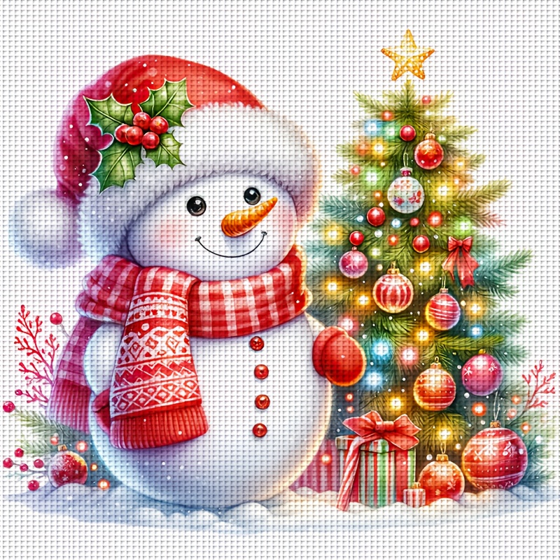 TEMU Un set di kit per punto croce con un albero di Natale e un , materiali per lavori di agopuntura artistici, pittura decorativa croce 11CT, un