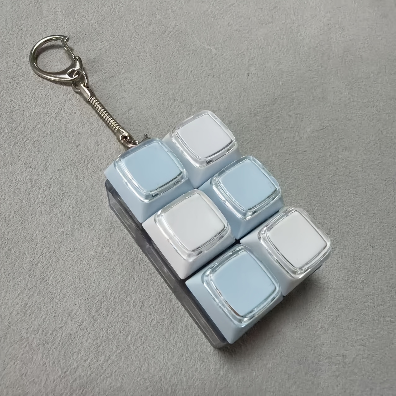 TEMU 1pc 6-button Keychain, Break Bad Habits, Hands During Meetings, Portable Item, Clear Colorful Appearance