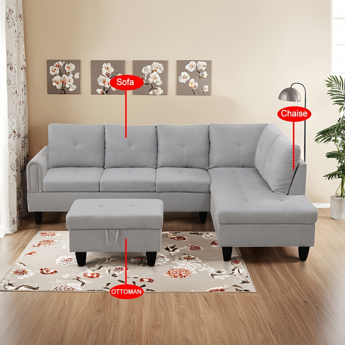 3pcs l shaped sectional couch set couch sofa Temu