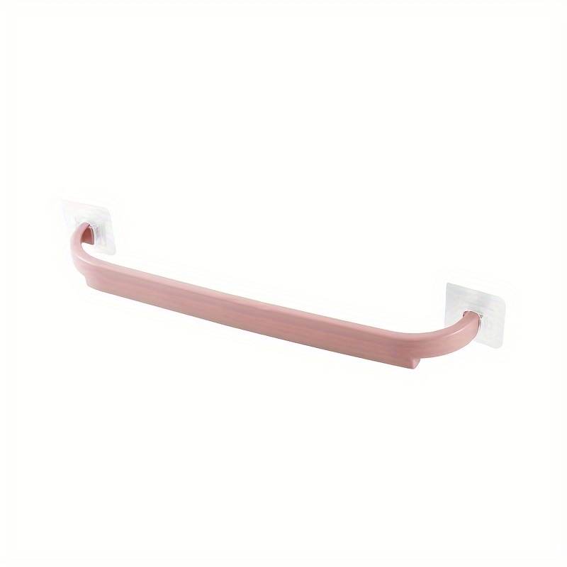 Self Adhesive Towel Rod Towel Bar Stick on Wall Bath Towel Holder Rail Rack  Kitchen Bathroom, Pink