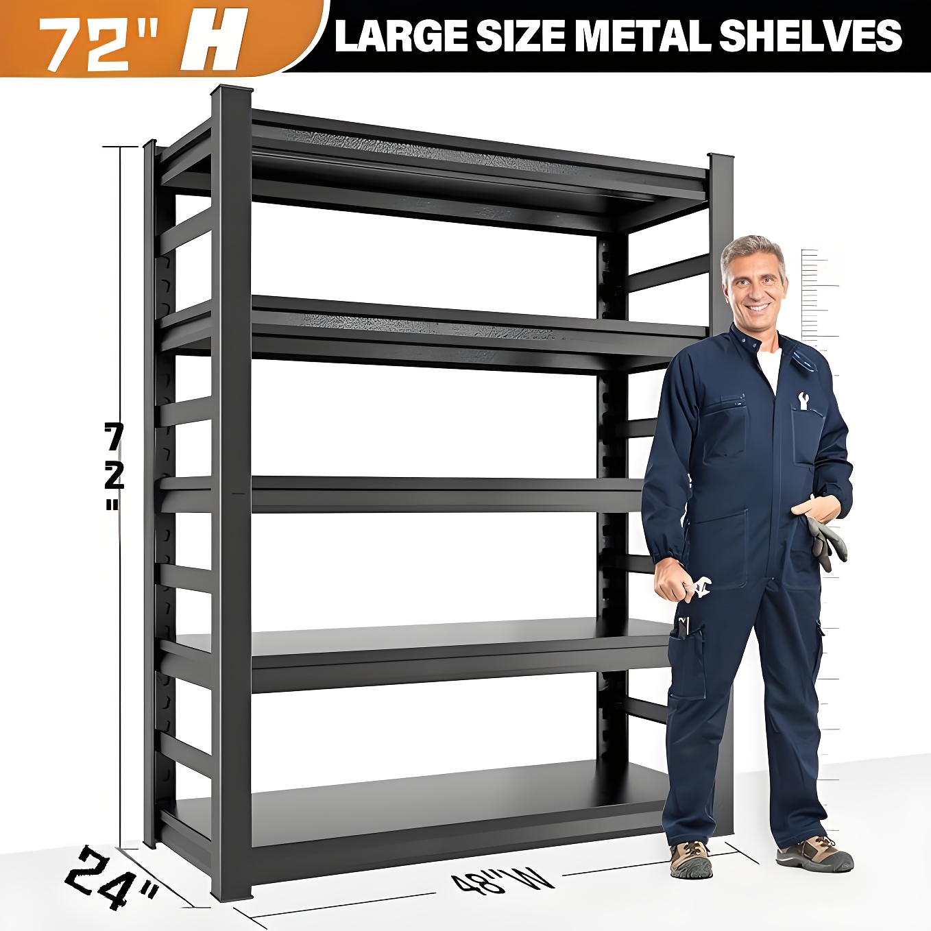 TEMU Storage Shelves Heavyduty Garage Shelf 3000lbs Heavyduty Garage Shelving 5tier Adjustable Garage Shelves Metal Shelving For Garage