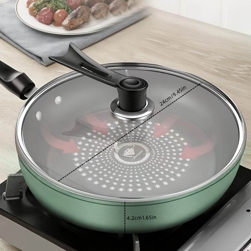 

1pc Iron 24cm Lid - , , Compatible Non-induction Cooktops, Includes Lid, For Frying And Stir-frying