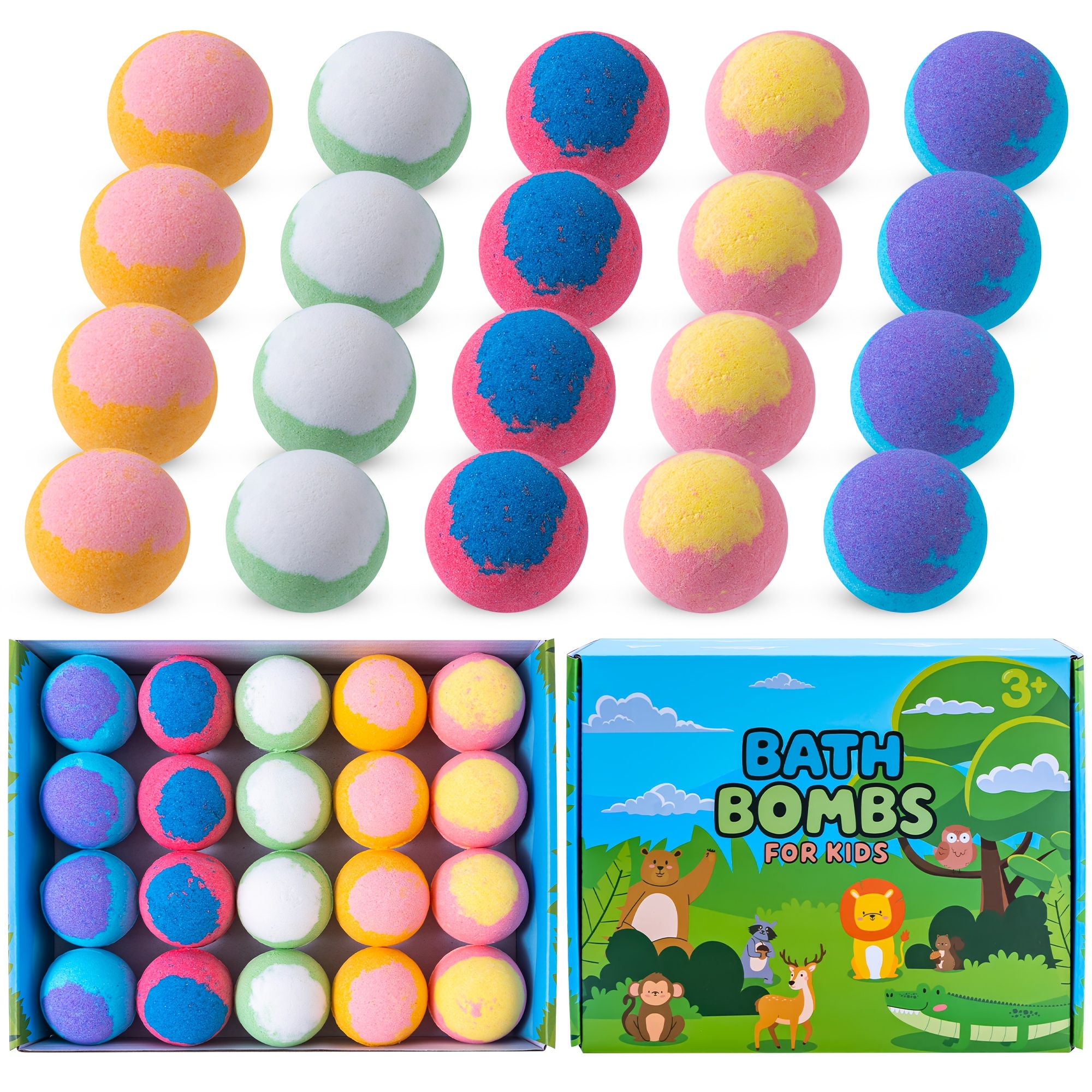 TEMU Ocean , 20pcs Ocean-style , Fun Treasure Bath Salt Balls, Gift For Birthday Christmas Easter
