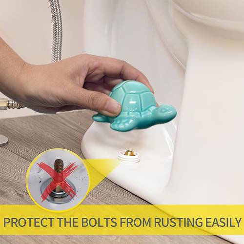 2pcs sea turtle toilet bolt covers metal decorative screw caps fit for bathroom decor fun marine themed replacement accessories design feature turtle decor