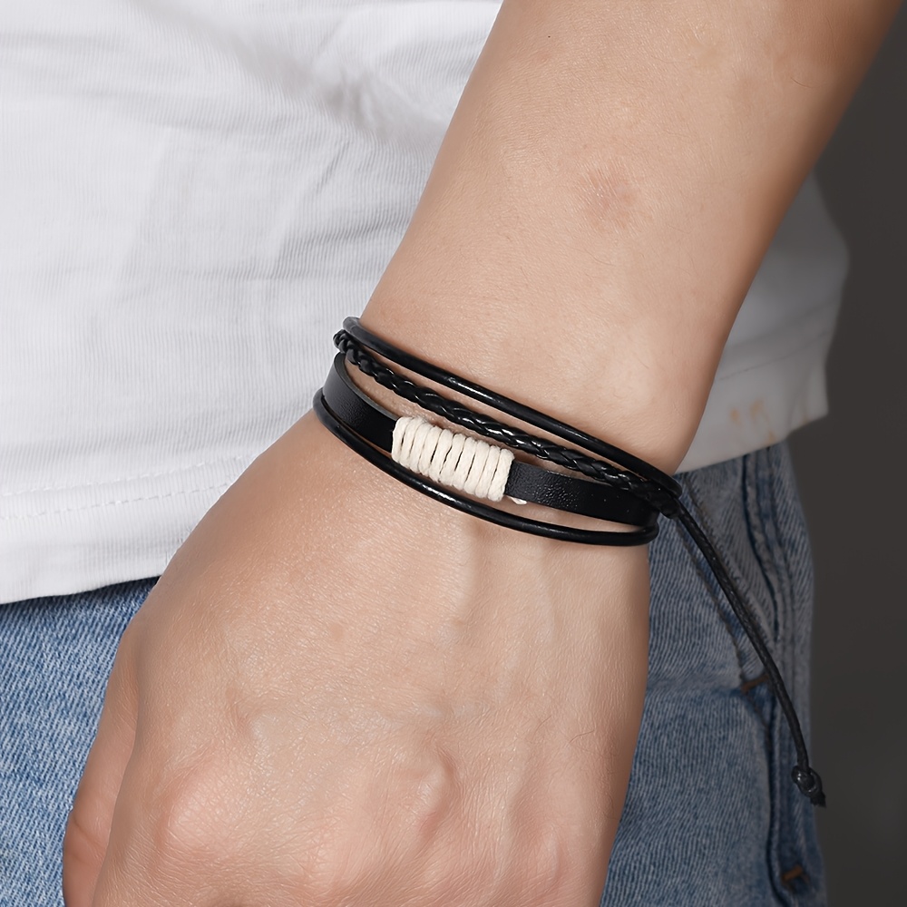 Minimalist Handwoven Bohemian PU Leather Bracelet