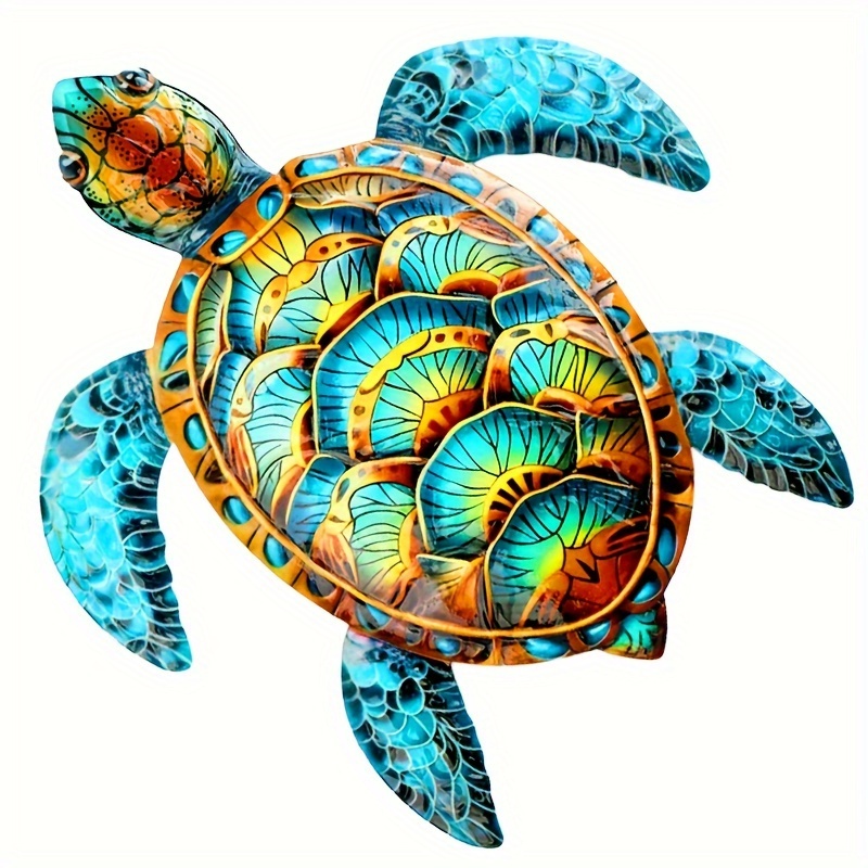 

1pc Metal Turtle Wall Art, 15.8 X 14.1 Inches, Coastal , 3d Metal Wall Decor For Home, Garden, Aquarium, And Pool