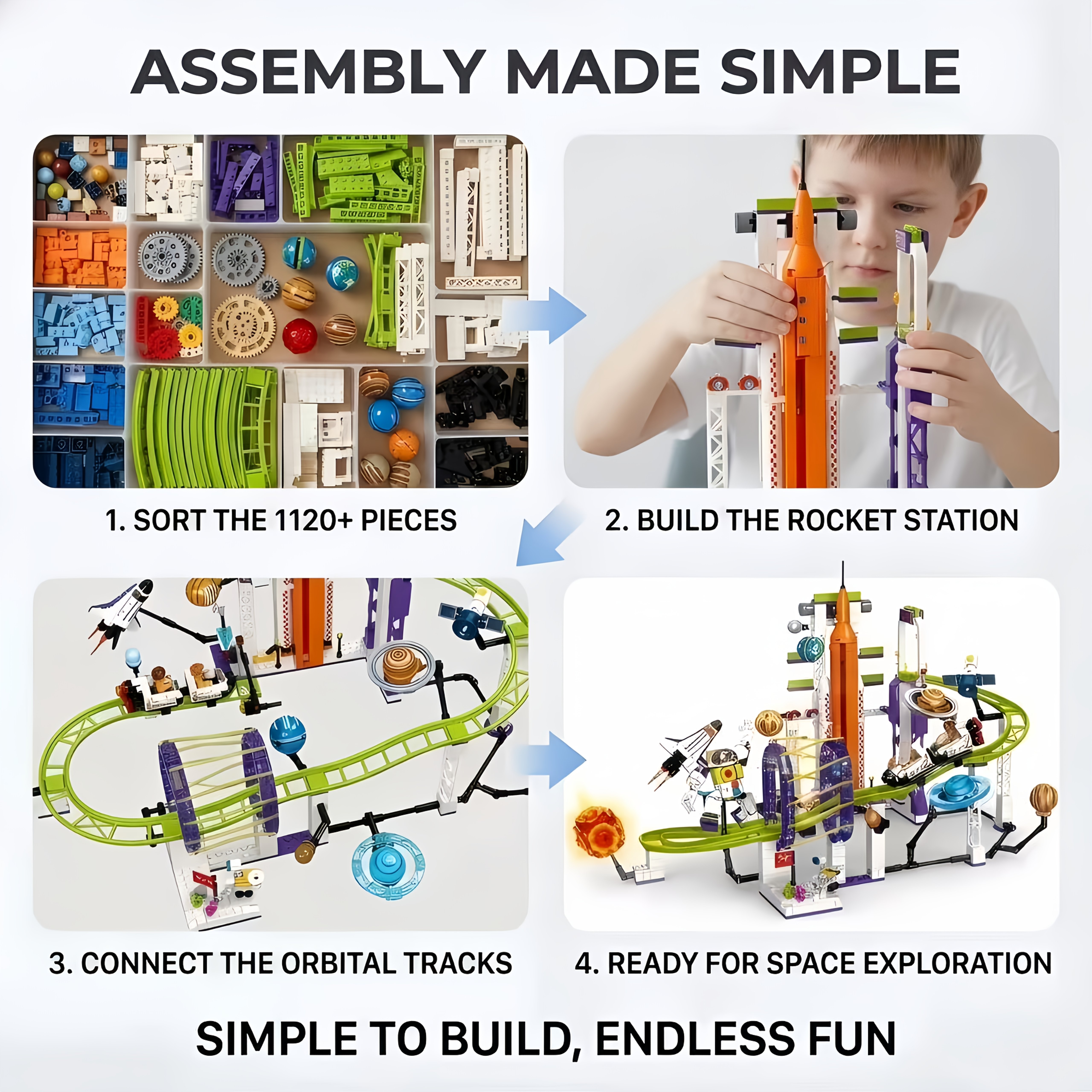 Space Roller Coaster Building Block Set
