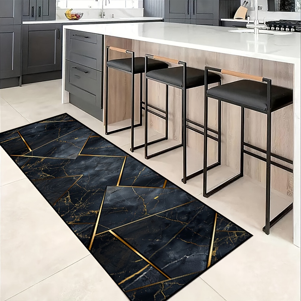 modern polyester runner rug with non slip washable design machine made low pile knit carpet for   areas stain resistant ideal for living room home office kitchen decorative area rug for christmas hanukkah thanksgiving mothers day graduation 1pc details 1