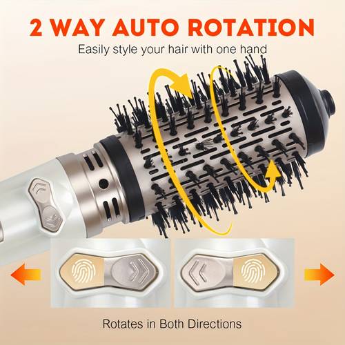 european standard 3 in 1 rotating hot air brush for curling straightening and styling results at home hair dryer brush
