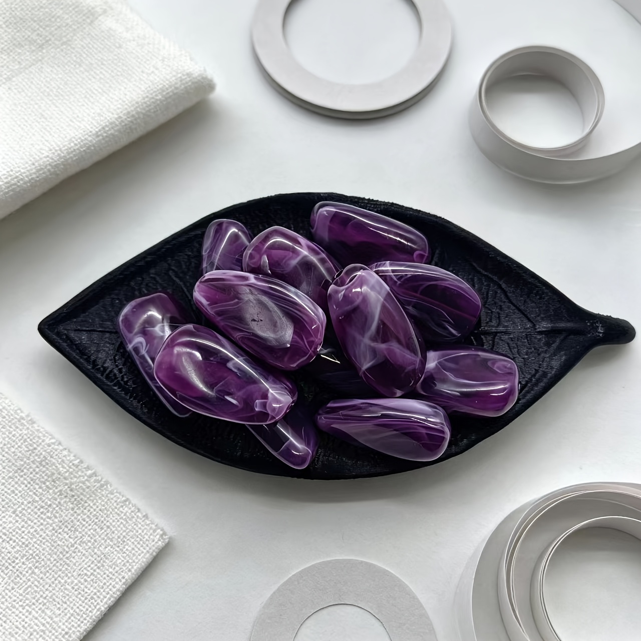 Smoky Acrylic Freeform Beads for DIY Accessories