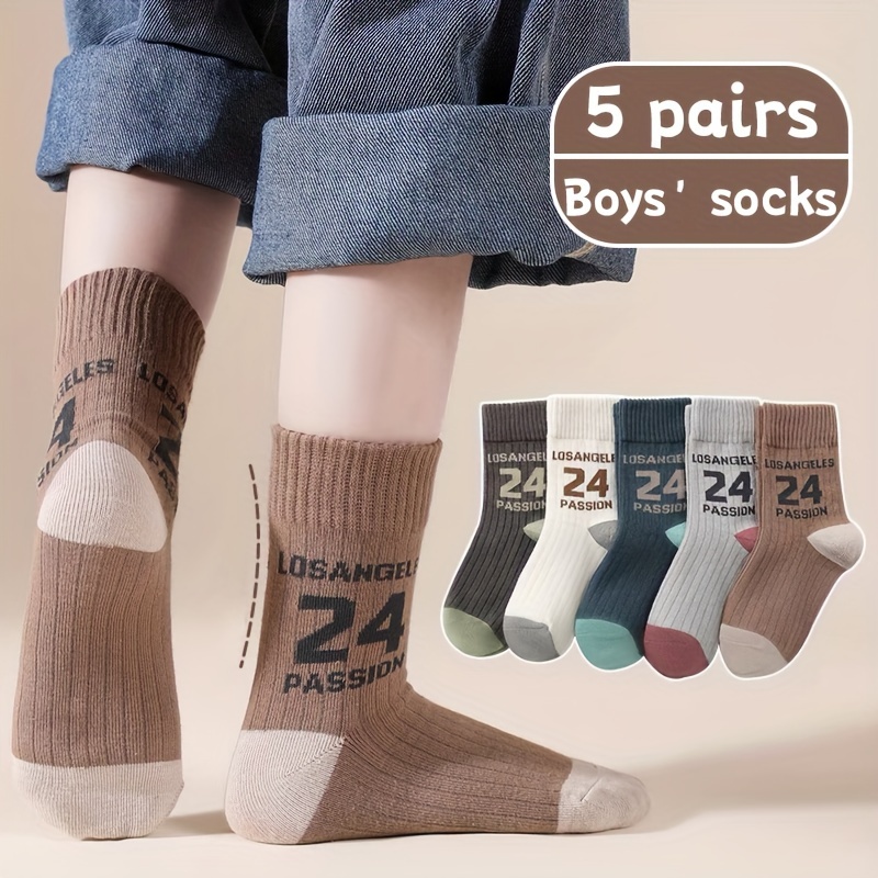 Image of 5-pack Boys' Mid-calf Socks, Style