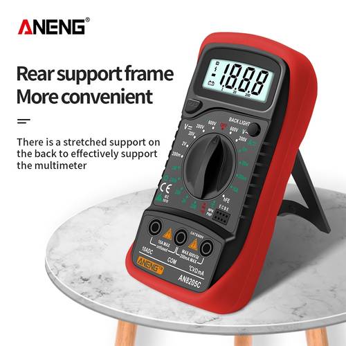 an8205 multimeter auto range backlight ac ammeter volt ohm tester portable meter multimetro with thermocouple battery included
