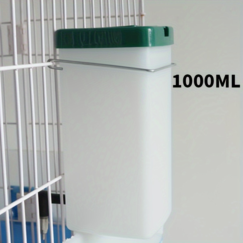 TEMU 1pc Portable Automatic Pet Feeder, 600ml/1000ml Hanging Water Dispenser For Small Animals - Rabbit, Guinea Pig, Hamster - Plastic Material, Pet Supplies