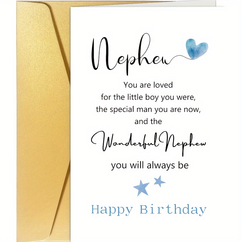 

Cherished Nephew Birthday Card - Perfect Gift From Aunt & Uncle For 16th, 18th, 21st, 30th Celebrations - Elegant Daily Office Supplies The Office Birthday Card