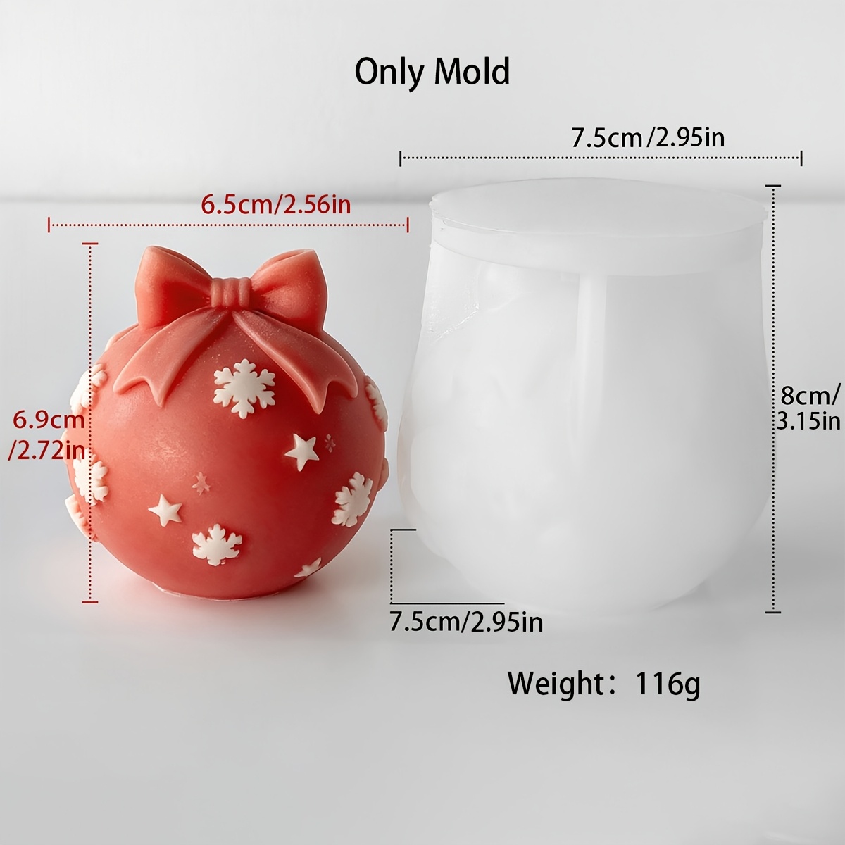 TEMU Stampo in silicone 3D a forma di per candele con decorazioni natalizie, per lavoretti festivi. Design con motivo a di e stella in . per di ,