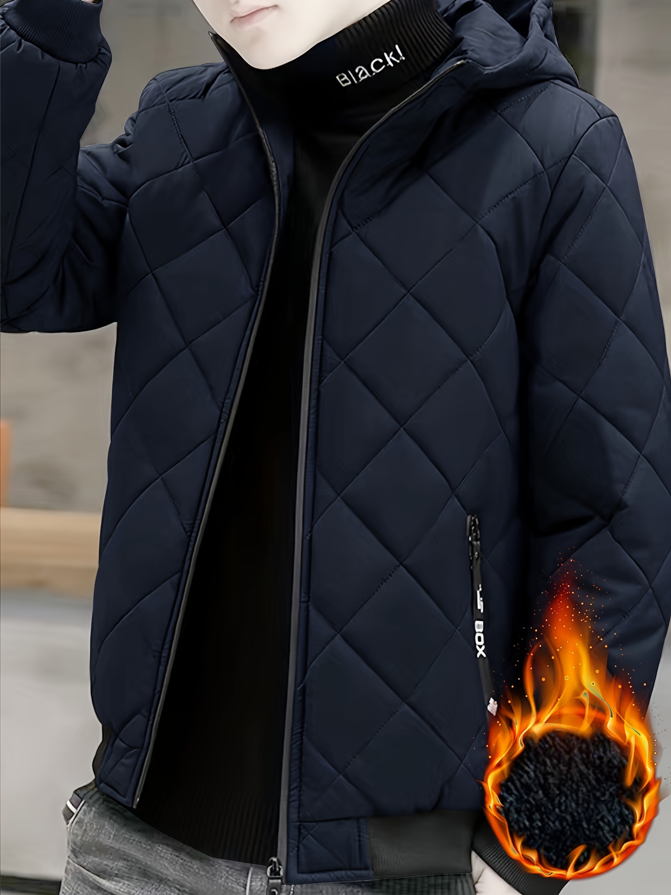 veste matelassée rembourrée homme capuche manteau chaud Temu