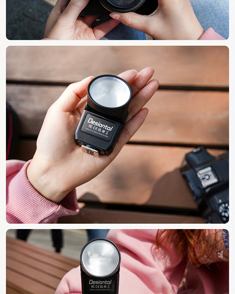 flash portatile per fotocamera mini   f02 con batteria li-ion integrata e ricarica usb-c per fotocamere  , sony, nikon, fuji,   e    . (riflettore universale) Dettagli dell'articolo 13