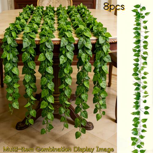 4pcs 8pcs 12pcs outdoor leaves wall hanging decor faux garland for home garden wedding party artificial simulation greenery realistic greenery suitable for indoor and outdoor decoration suitable for home decoration