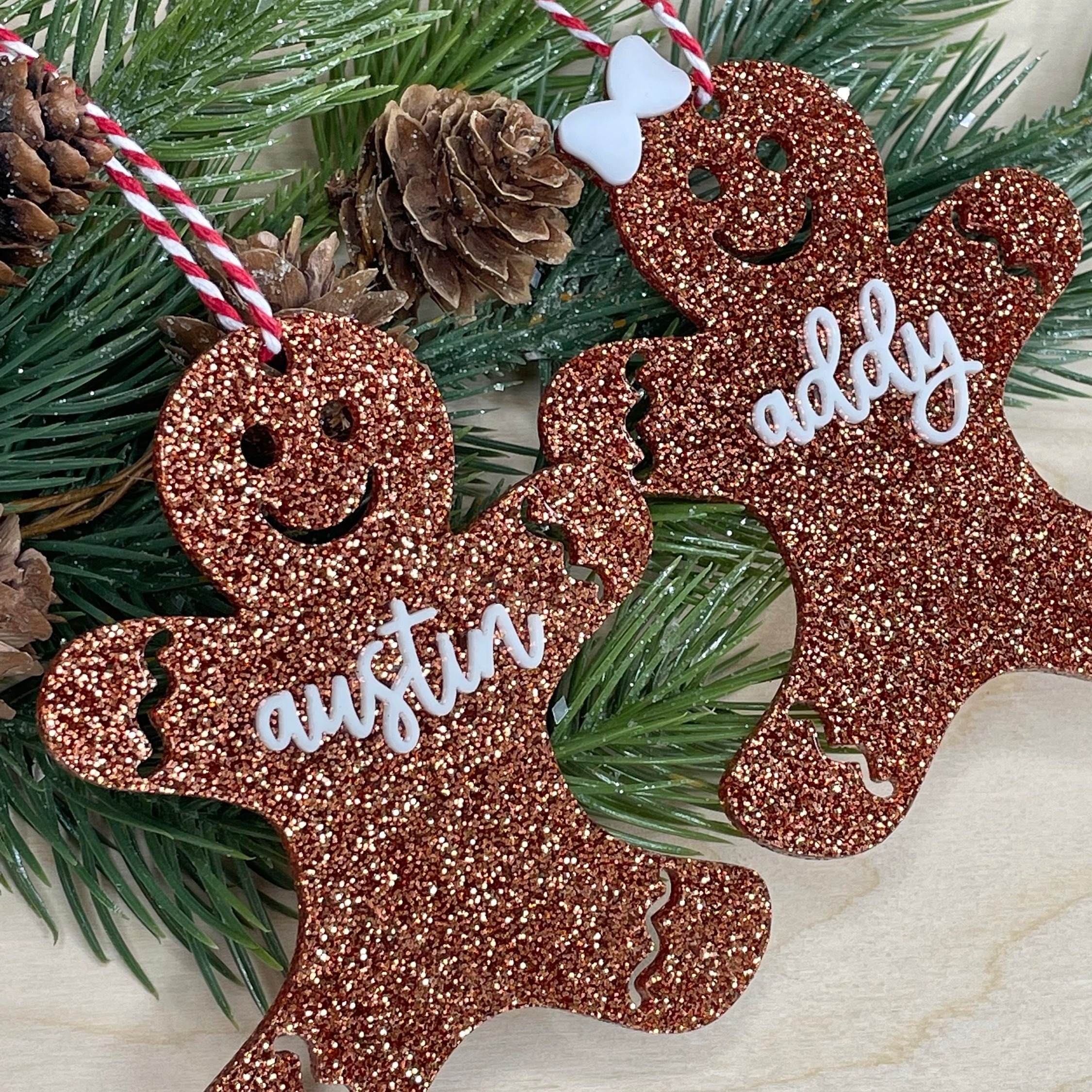 

1pc Personalized Name Christmas Sock Tag Gingerbread Customized 3d Letter Tag Customized Acrylic Name Gift Tag Very Suitable For Decorating Christmas Socks Thanksgiving