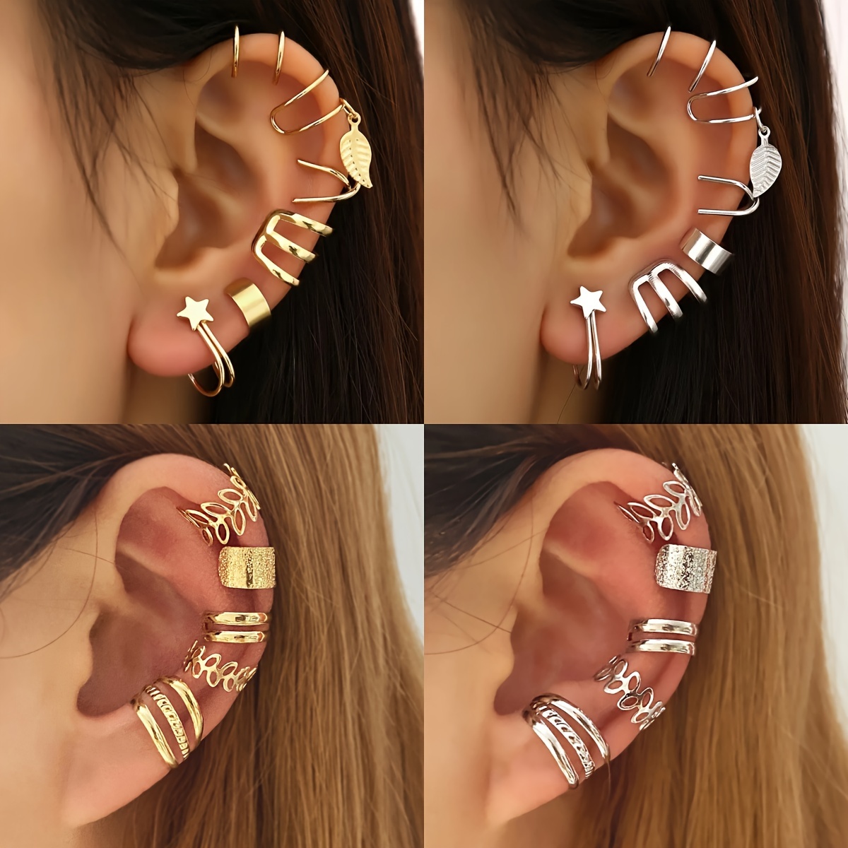 

Ensemble Élégant de Boucles d'Oreilles à Clip 12/22pcs pour Femmes - Réglables, Pas de Percage , pour & les Fêtes