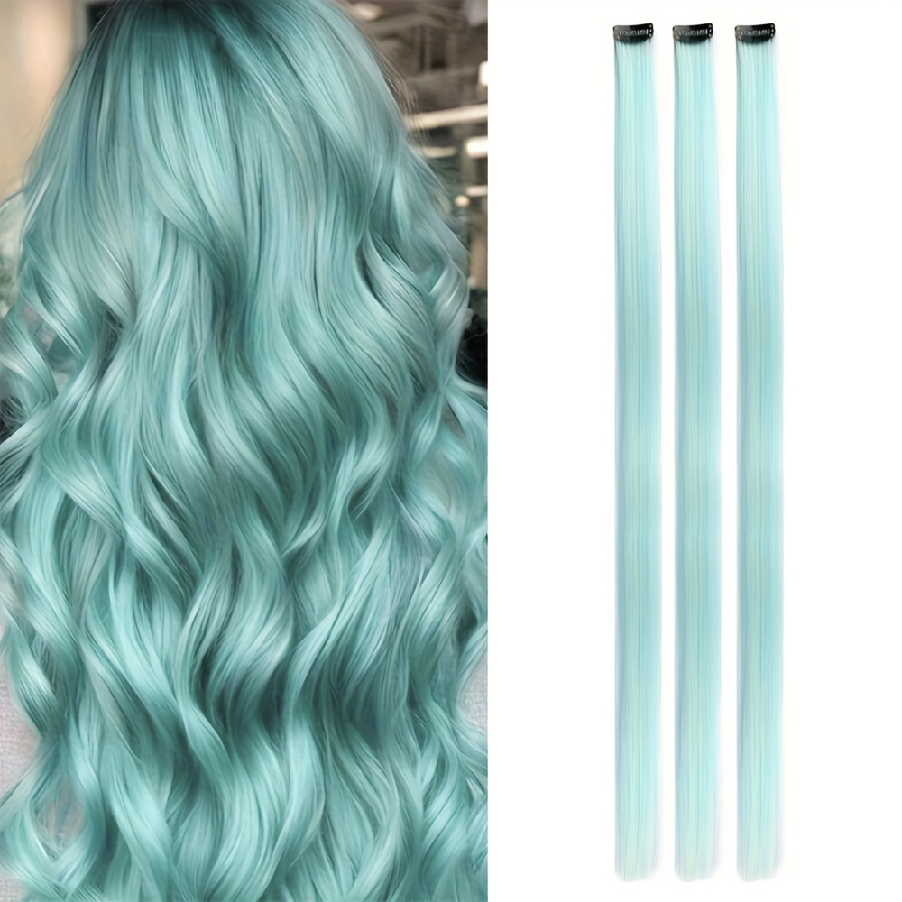 TEMU 3-delige set rozen pruikclips voor vrouwen, Y2K-stijl glanzende zoete coole meisjesstijl synthetische kleur rechte haarclips, geschikt voor