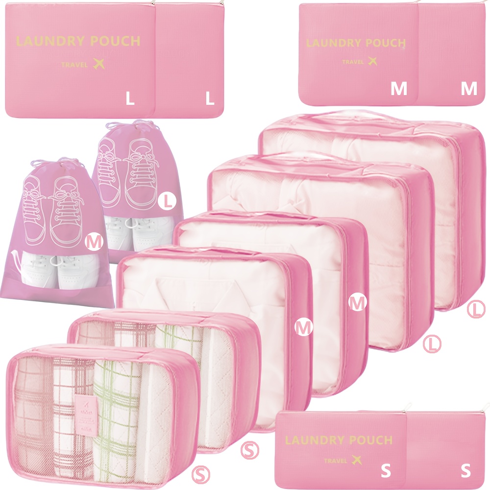 8pcs 14pcs travel clothes organizer dorm essentials for school student teacher travel storage bag set with lingerie bag with zipper for luggage back to school for men and women for   essentials back to school supplies