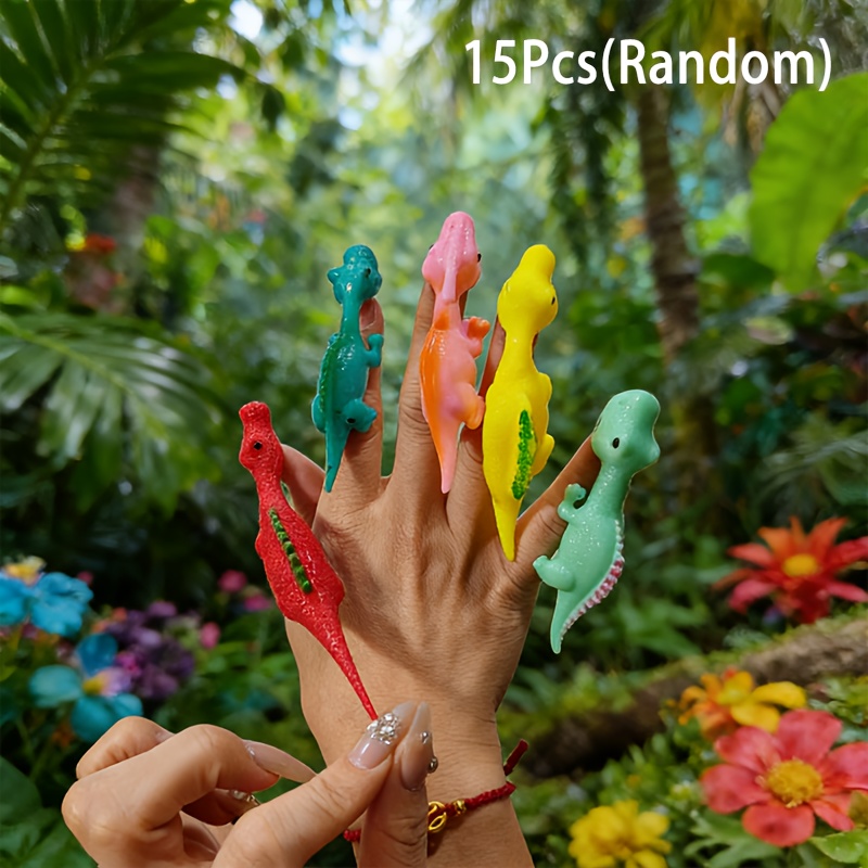 Image of 15pcs Of Assorted Funny Dinosaur , Perfect For Birthday Parties, Christmas, Holiday Gifts, Classroom Rewards, And Outdoor Sports Toys For Kids, Color