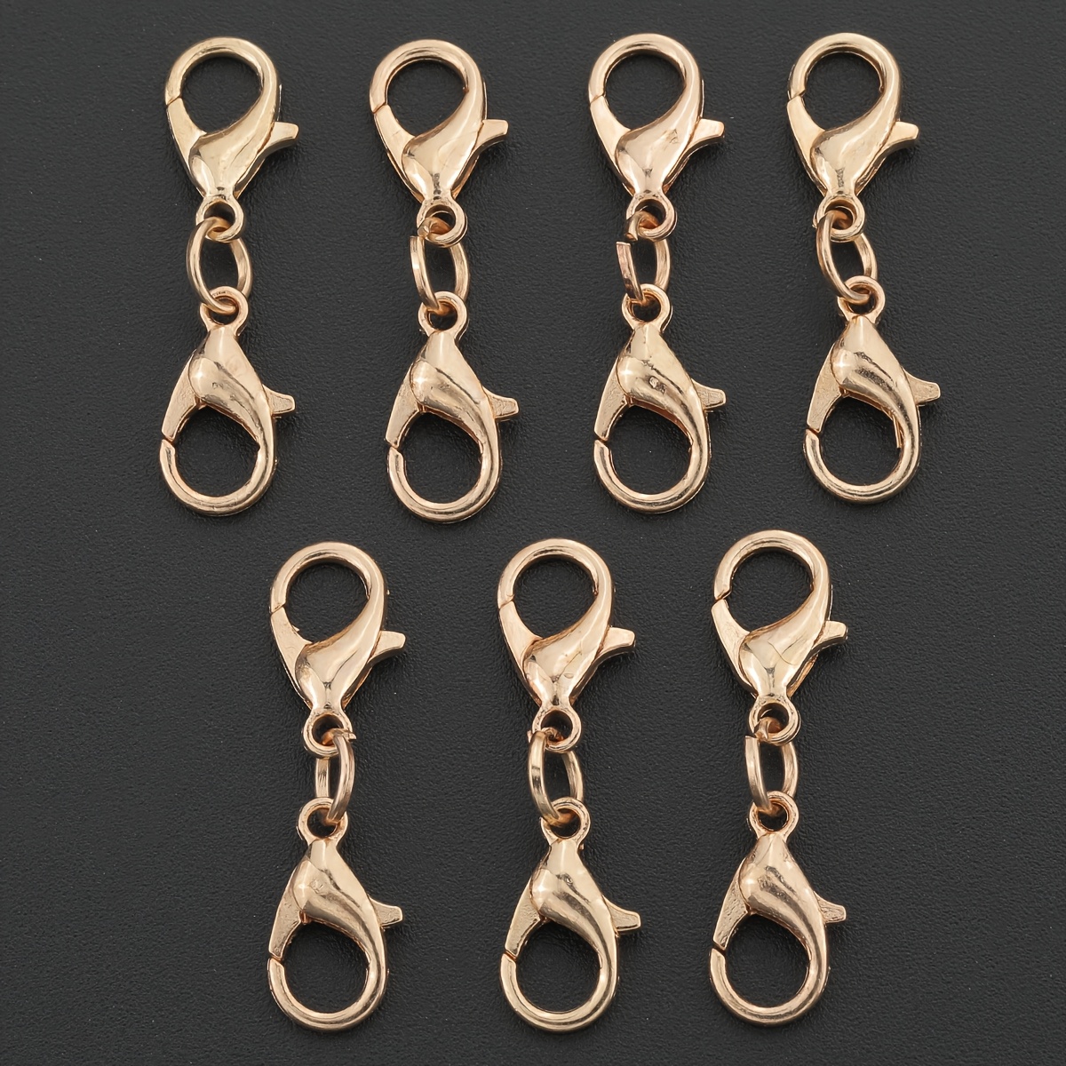 TEMU 24pcs 12*7mm Alloy Double Head Lobster Clasp Suitable For Making Materials Accessories, Clasp, Double Head Lobster Clasp With Jump Ring,