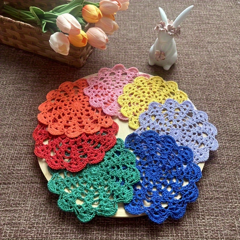 Handmade Lace Round Crochet Doilies Coasters Home Party - Temu Canada