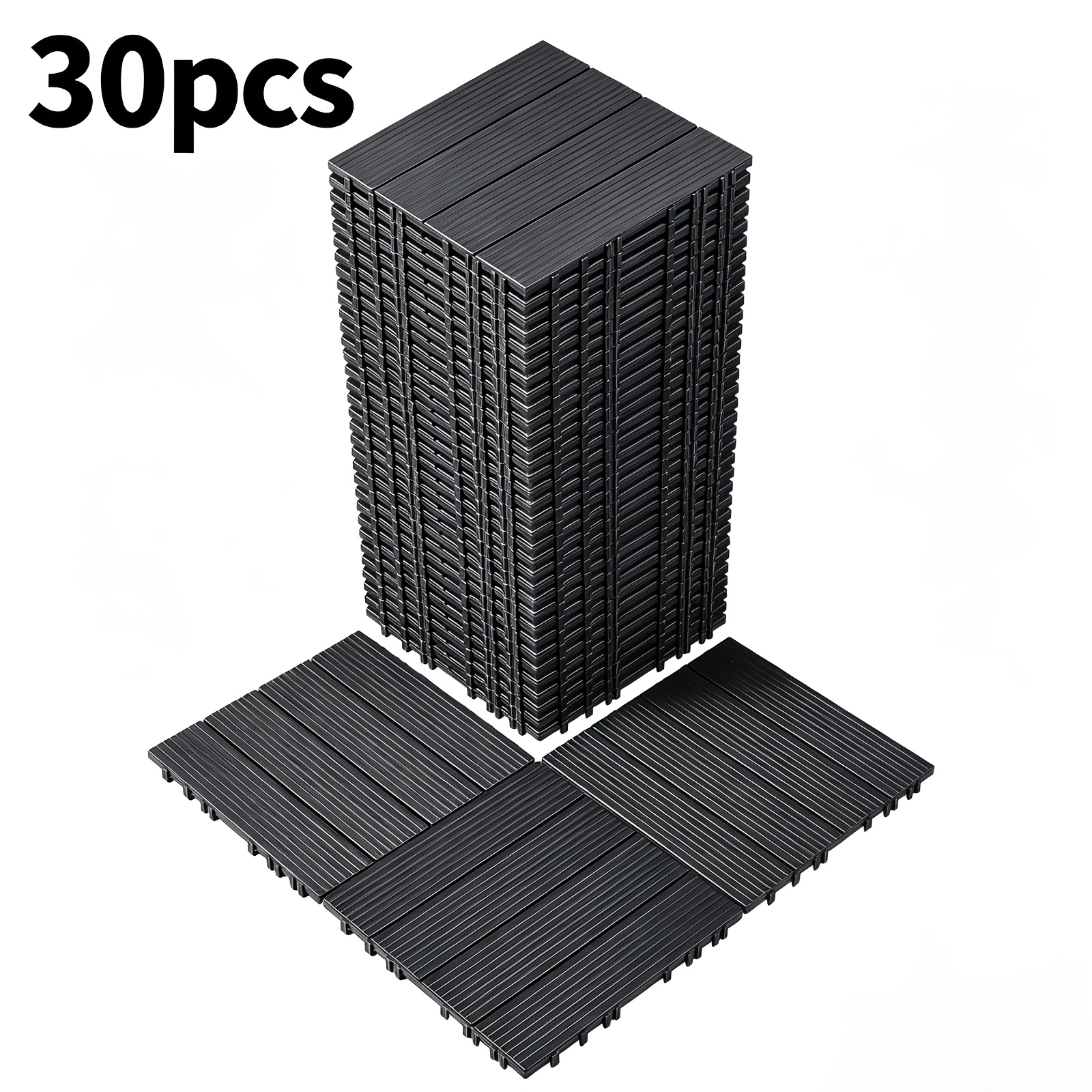 2.7 Interlocking Patio Tiles, 300x300mm, Suitable For Gardens And , For Indoor And Outdoor Use, Waterproof Flooring, Ideal For And Courtyards, Designed For Barefoot Use, , Click- Tile Set