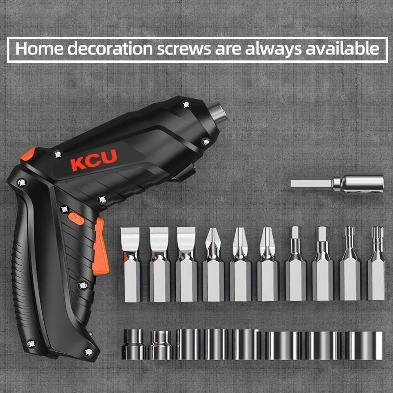 47件套，3.7v 90°旋转电动螺丝刀，无线迷你钻头，usb充电，多功能批头，前置led灯，适用于家居维修、电脑及家具安装 商品详情 3