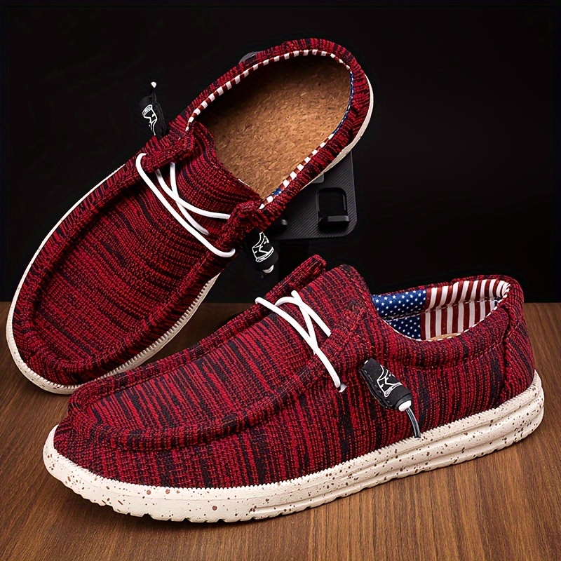 

Men's Striped Breathable Slip On Low Top Casual Shoes, Soft Sole Comfy Walking Shoes For Outdoor Park Street Workout