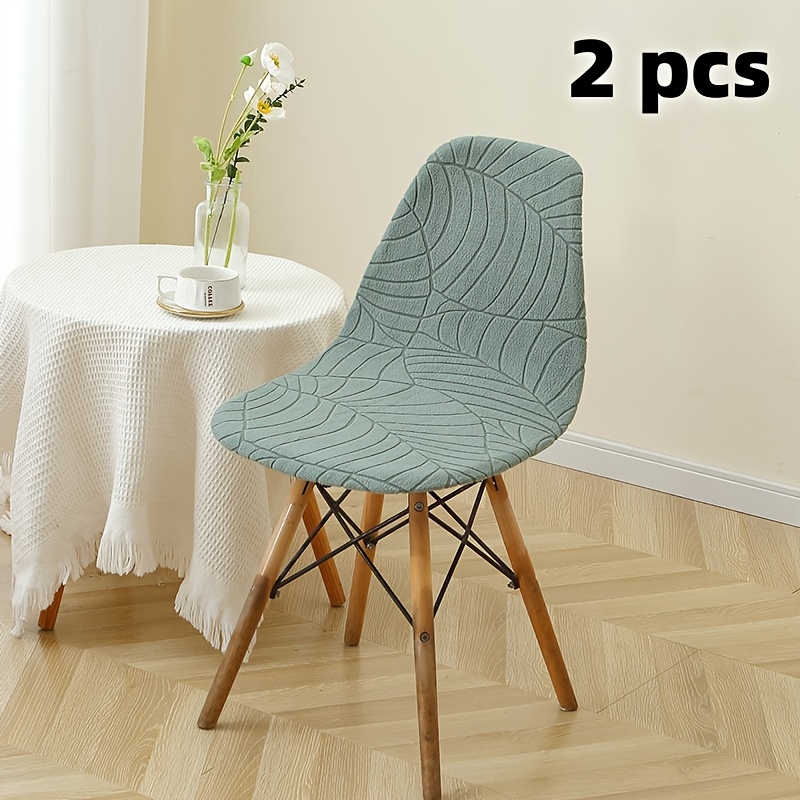 TEMU Set Of 2 -patterned Curved Chair Covers, Stylish Stretchy Shell Chair Covers, Chair Protectors, Home Decor Chair Covers, Hotel Decorative Chair