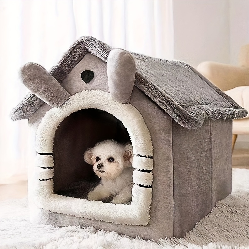 

1pc Dog House, Dog Kennel, Foldable Pet Sleeping Bed, Removable And Washable Dog Cave, House For Small Dogs