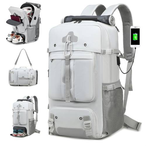 travel backpack large capacity sports backpack with shoe compartment casual backpack airline approved carry on backpack for men and women 17 3 inch laptop backpack business work gym weekender bag as a single shoulder or double