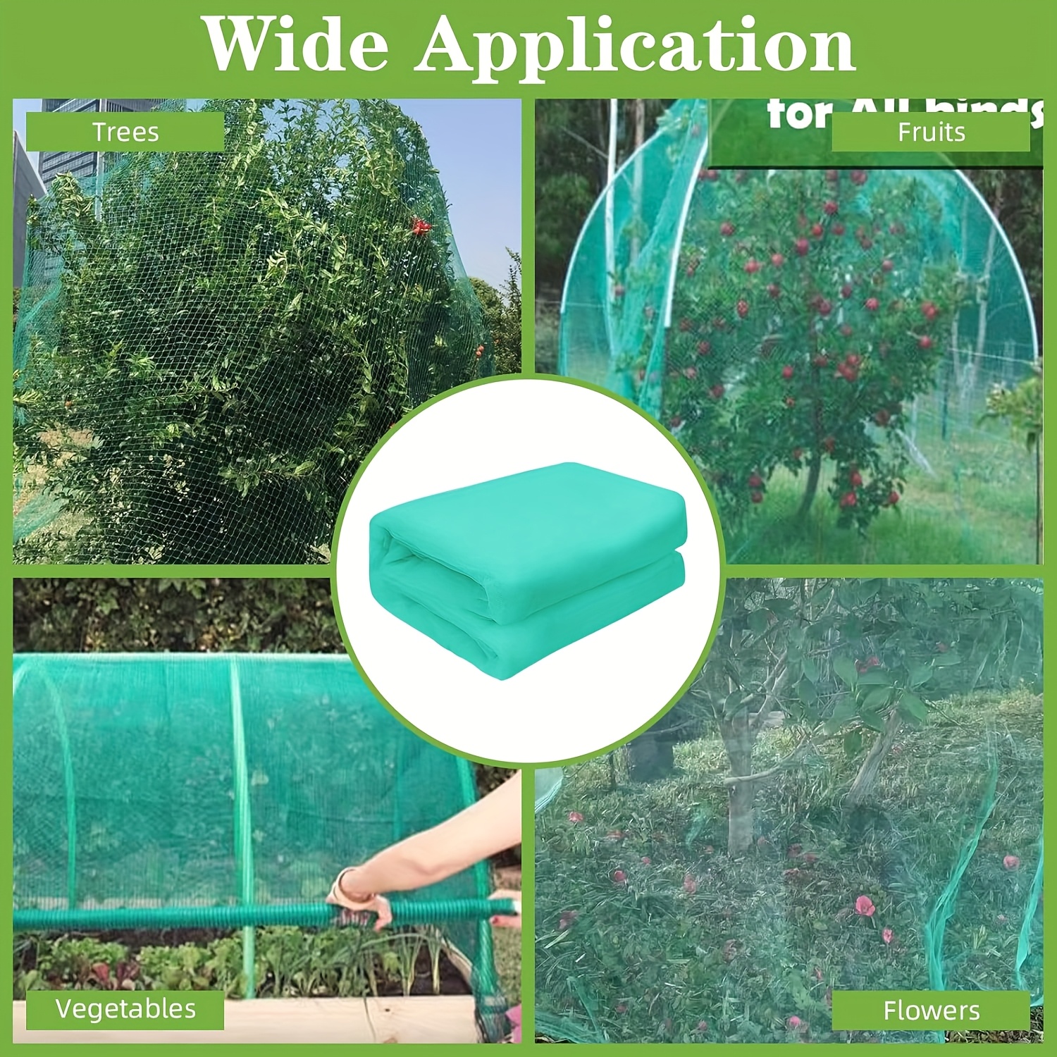 E-shop Gartennetz, Ultrafeines Maschen Schutznetz, Pflanzenabdeckung Gewächshaus Hochbeet Sichtschutznetz, Geeignet für Gemüse, Obst, Blumen und Bäume,
