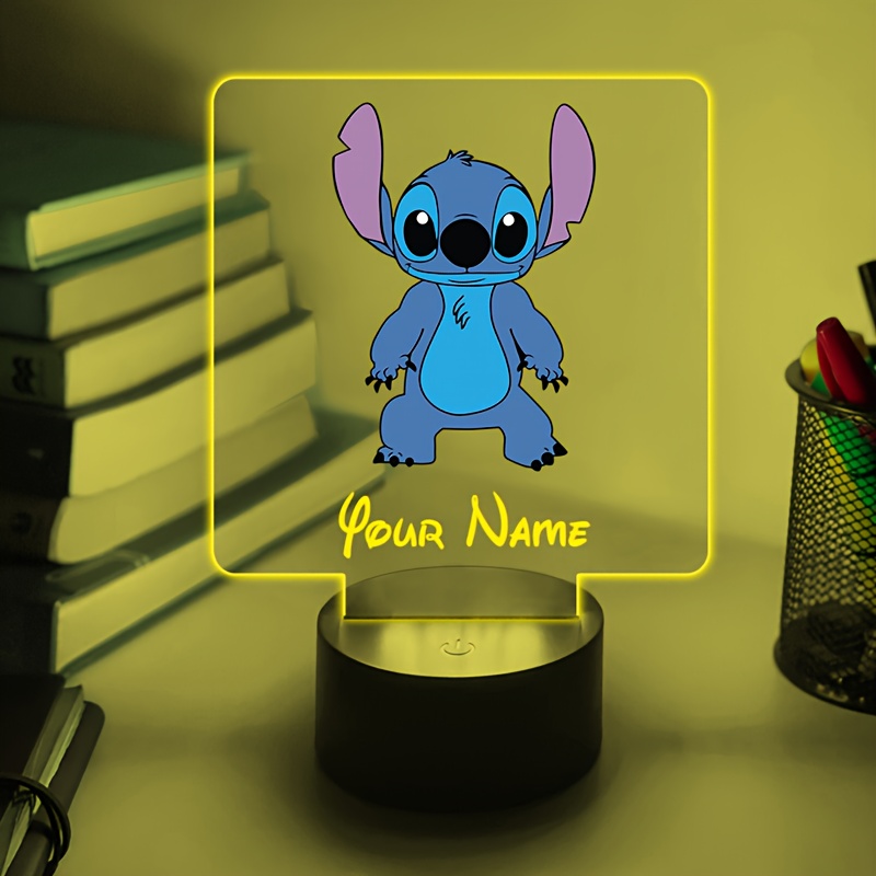 a personalized acrylic night light featuring a cute design of disneys   from     customizable with a name color changing led table lamp for     usb or batteries   a usb cable batteries not included suitable for decorating bedrooms living rooms and other spaces Product details 7