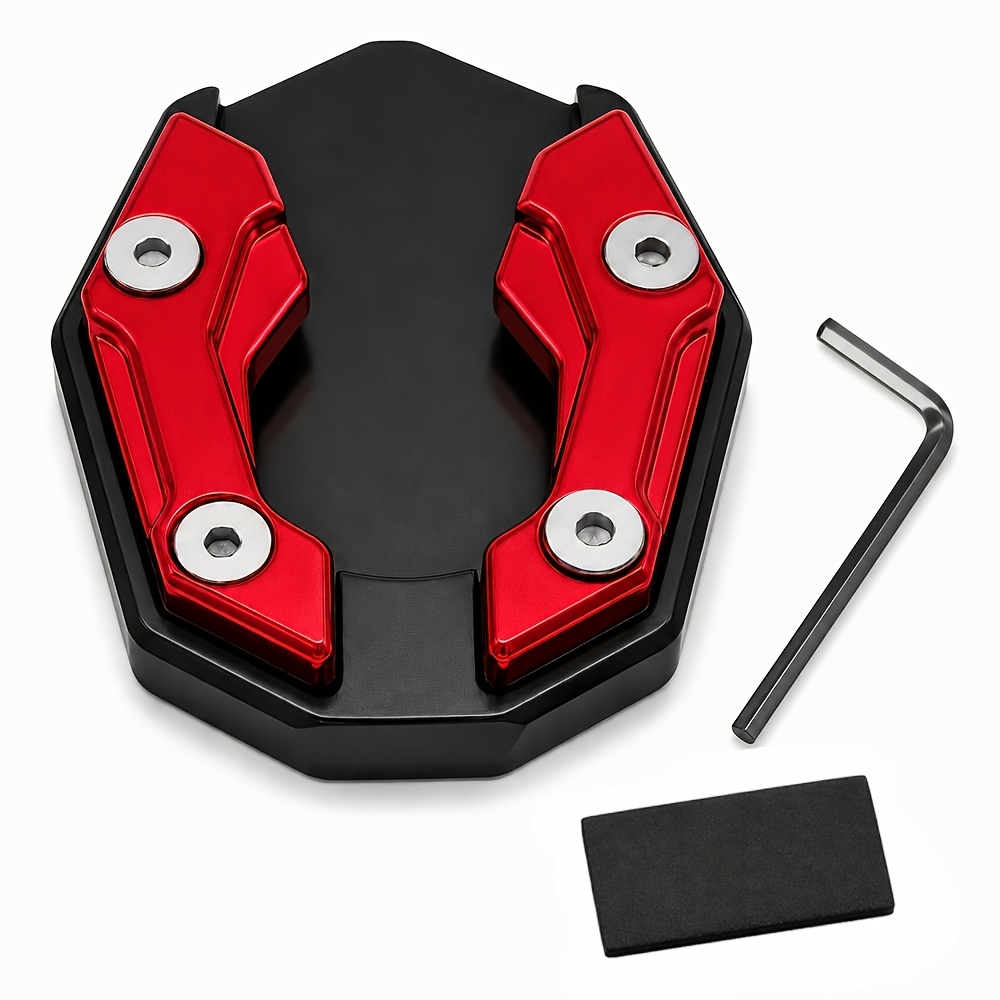 TEMU Motorcycle Side Stand Spacer Extension Plate, Cnc-machined Aluminum Alloy Side Stand Width-increasing Foot Pad, Motorcycle Side Stand