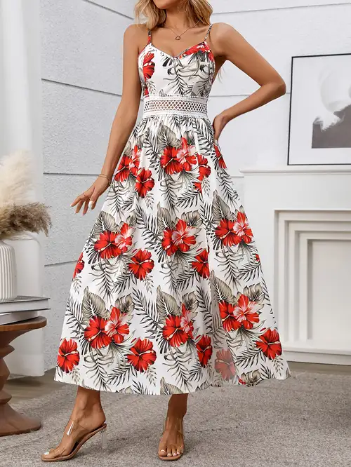 contrast lace bodycon floral print dress, elegant sleeveless cami dress for , women's clothing - women's clothing - Temu contrast lace bodycon floral print dress, elegant sleeveless cami dress for , women's clothing - women's clothing - Temu