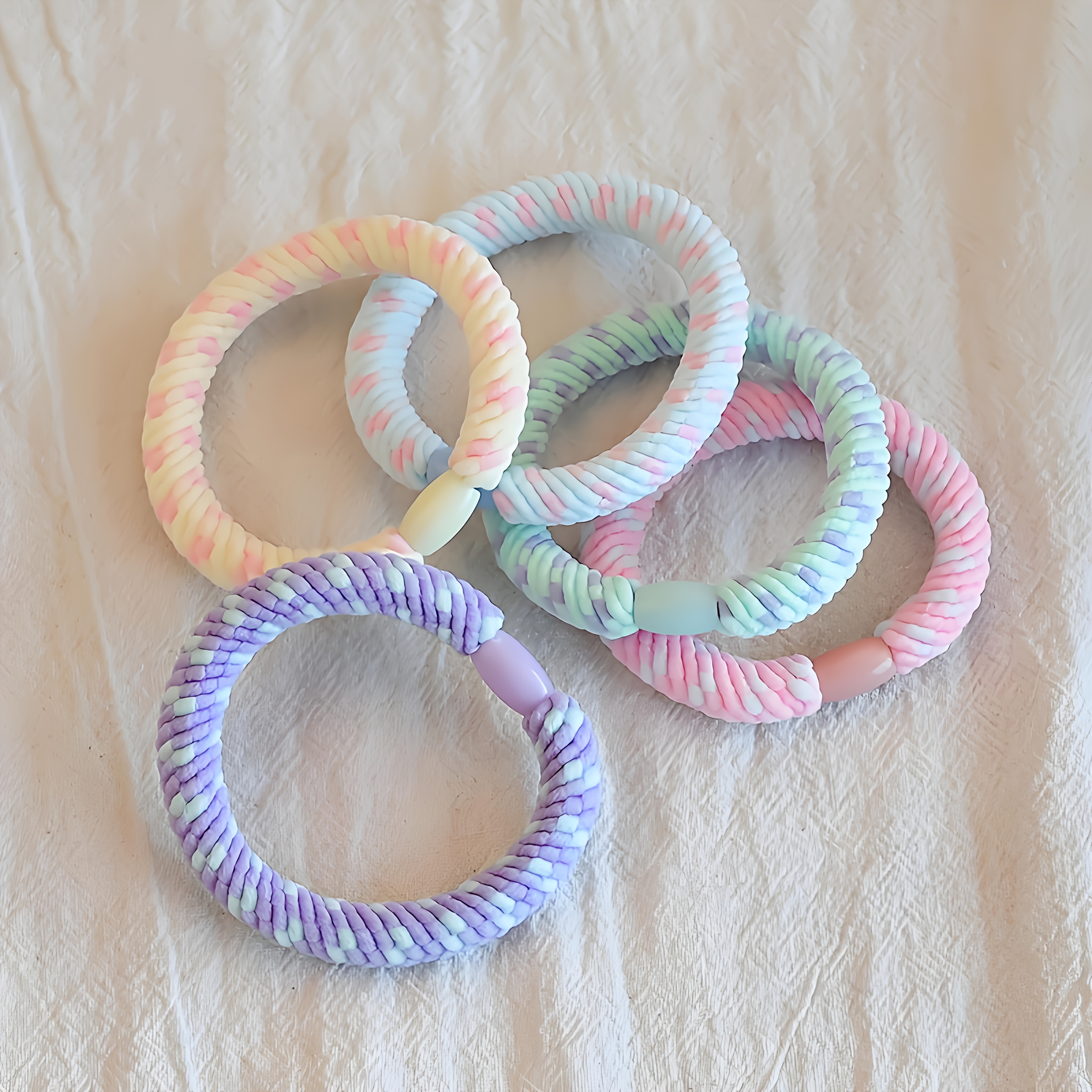 5-pack Women's Colored Hair Ties, Thickened High-elasticity Hair Bands, Non-damaging, Secure Hold, High-quality Hair Accessories, Suitable For Daily Use By Women, Birthday Gift