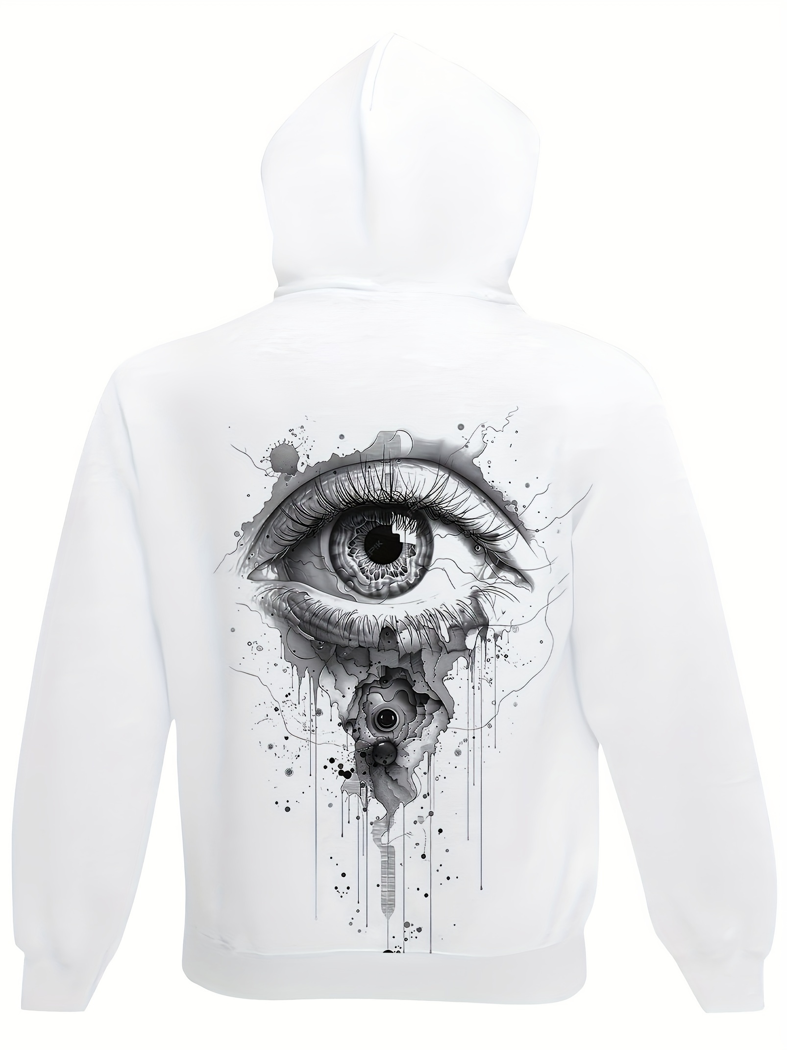 mens casual hooded sweatshirt with   print polyester blend hoodie with   stretch knit fabric regular fit     pullover details 2