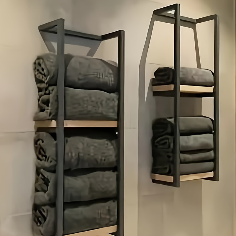 

-mounted Bathroom Towel - Metal Storage For Organization