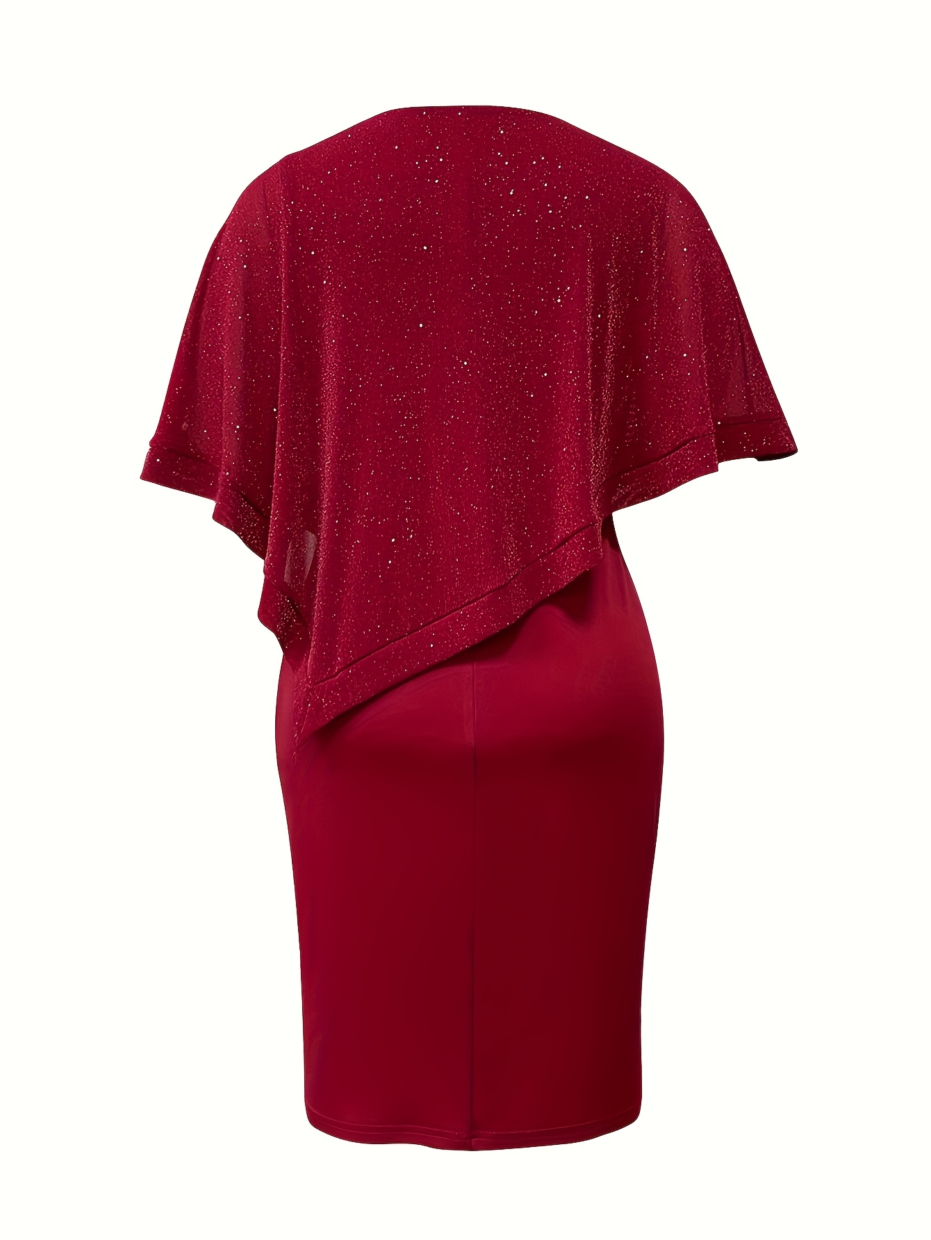 Plus Size, Plus-size Women's Mesh Shawl Dress with Silvery Powder * * *