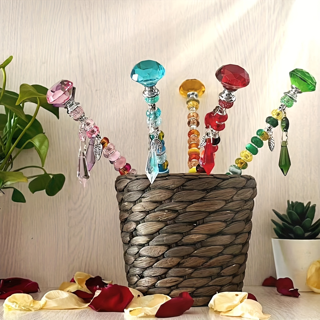 Gkumgwo Perlen-Gartenstecker - Bunte Deko Für Beet & Balkon