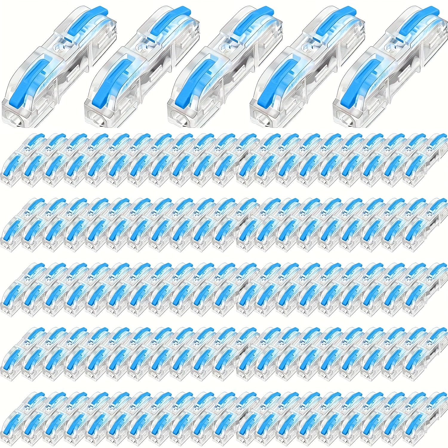50-pack Quick Connect Terminal Blocks - Solderless Reusable Connectors Suitable For Solid/ Wires 24-12awg