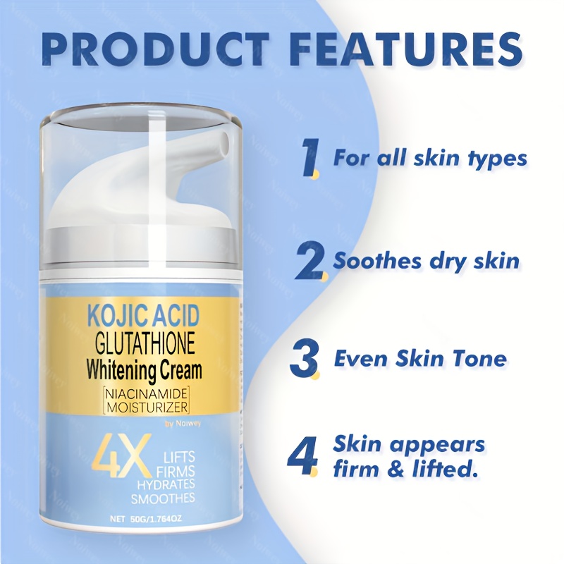 glutathione whitening cream review 50g kojic acid glutathione cream niacinamide moisturizer